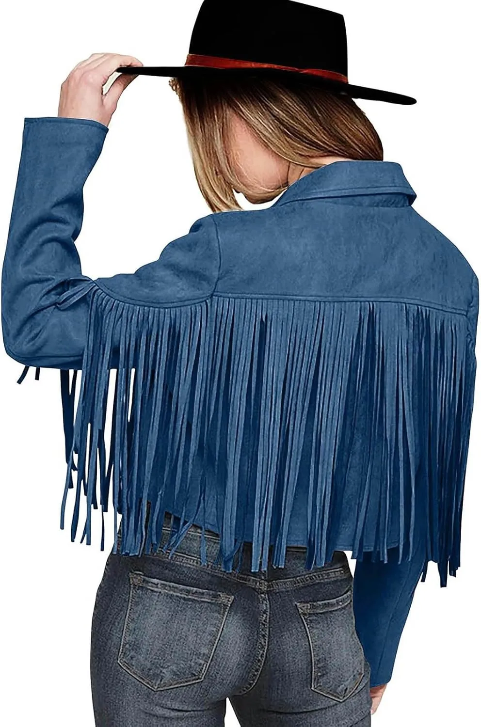 2023 Womens Fringe Jackets Fashion Cropped Petite Coats Tassel Motorcycle Short Jacket Trendy Casual Outerwear Overcoat