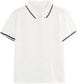 ACESTAR Boys Short Sleeve Polo Shirt Kids Plain School Uniform Polo Shirt for Boys and Girls 4-12 Years