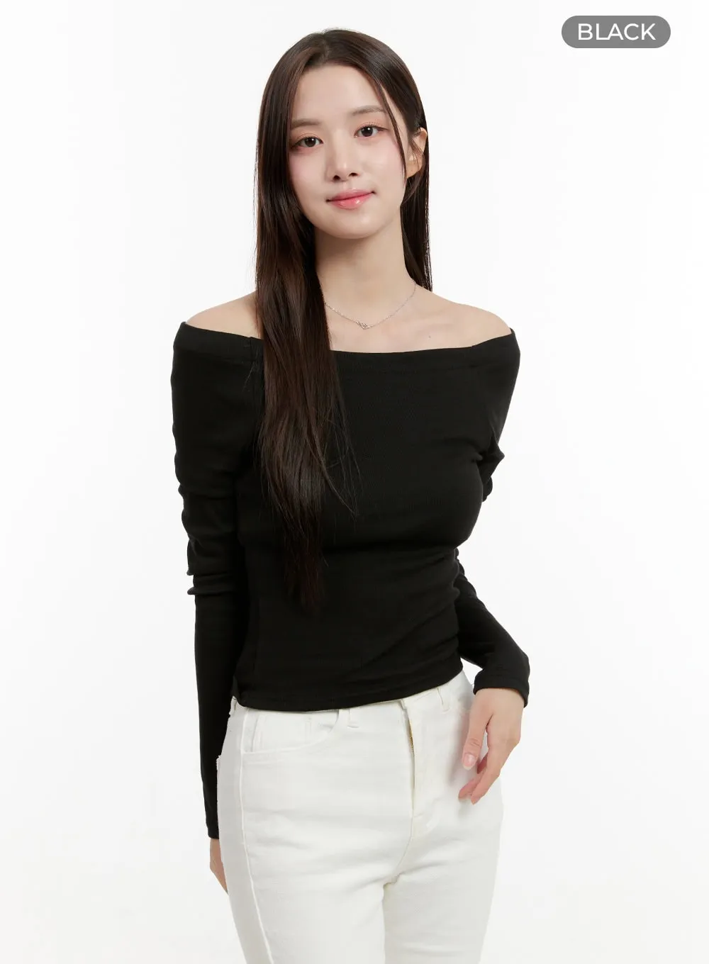 Basic Slim Off-Shoulder Top OG429
