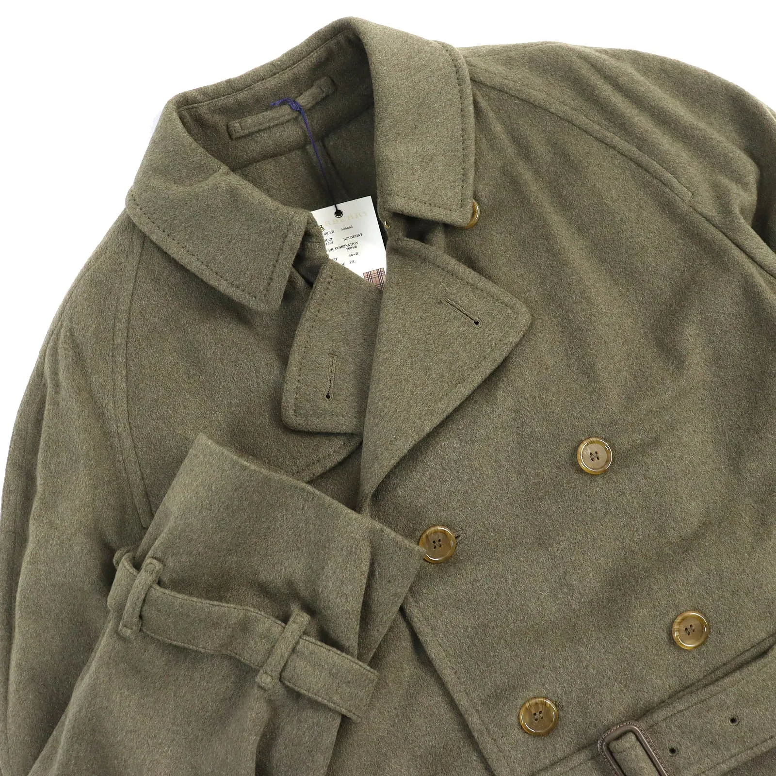 Burberry Cashmere Trench Coat Khaki 48-R