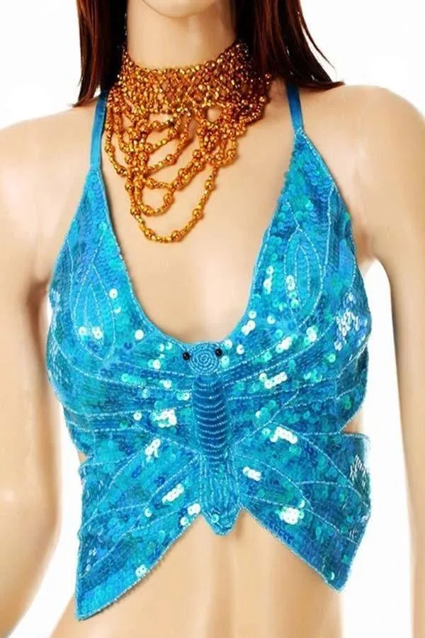 Butterfly Shaped Sequin Top