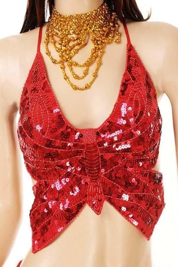 Butterfly Shaped Sequin Top