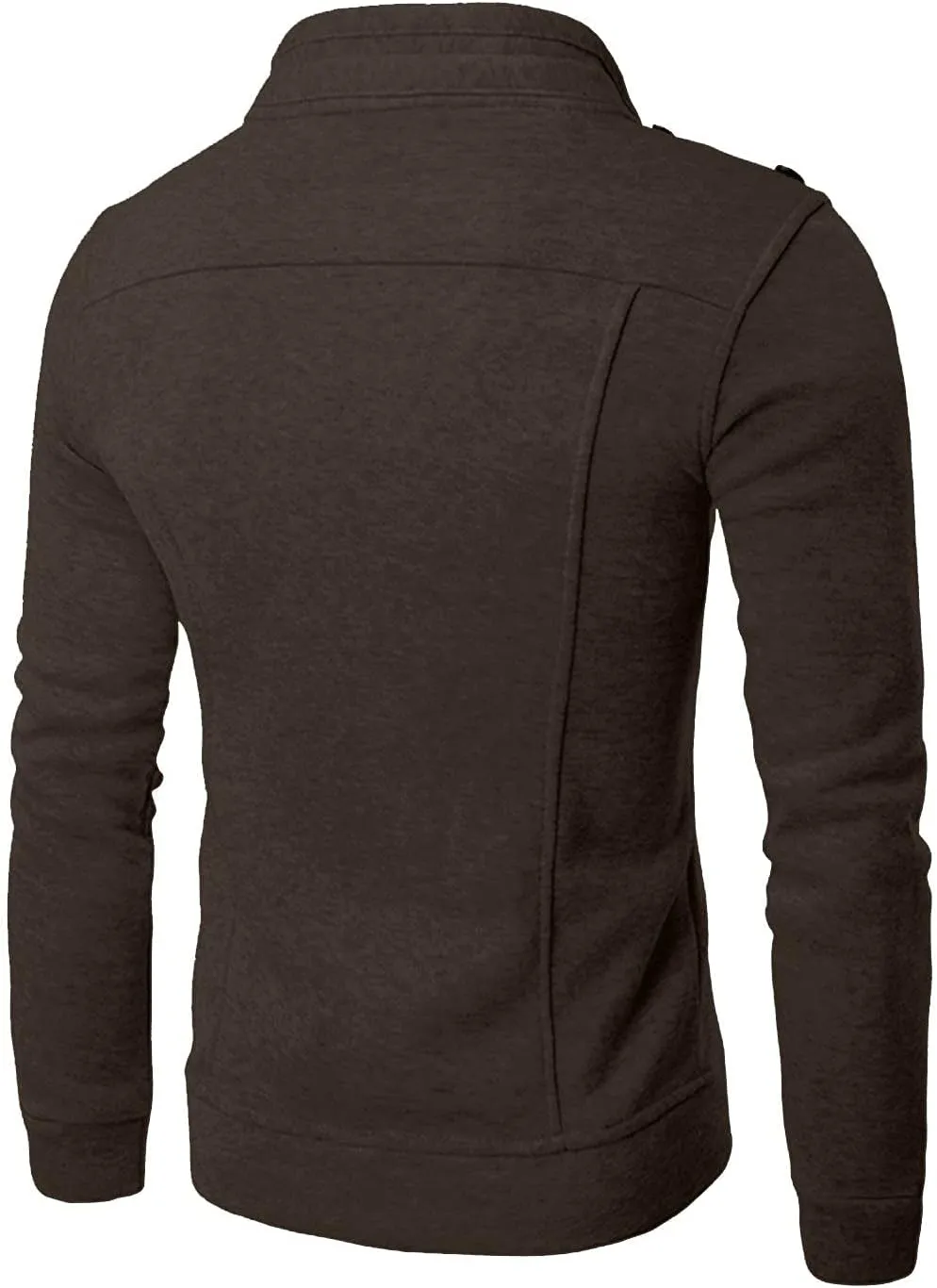 DuDubaby Men's Fashion Casual Loose Stand Collar Button Decorated Sweatshirt Jacket