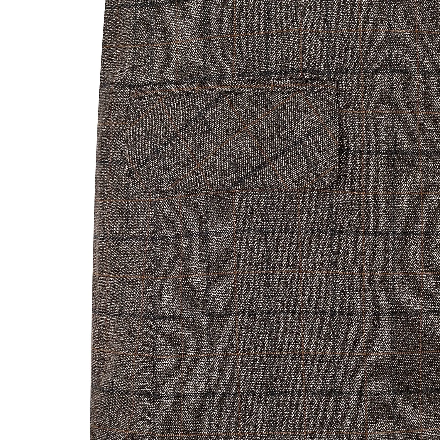 Formal Men's  Tweed Plaid Business 3 Pieces Notch Lapel Suit (Blazer vest Pants)