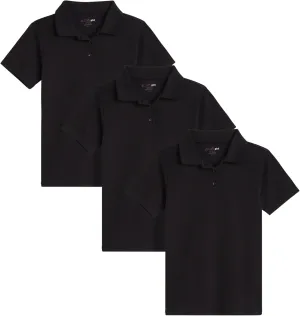 Girls' School Uniform Polo Shirt - 3 Pack Short Sleeve Picot Collar Polo - Interlock Soft Polo for Girls (4-16)