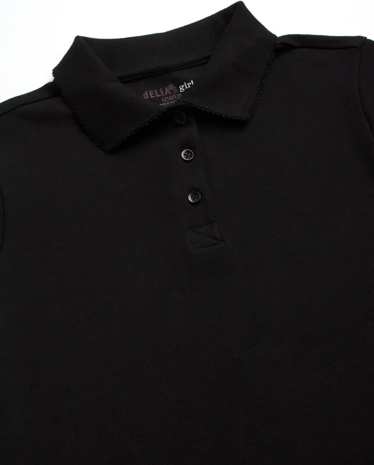 Girls' School Uniform Polo Shirt - 3 Pack Short Sleeve Picot Collar Polo - Interlock Soft Polo for Girls (4-16)