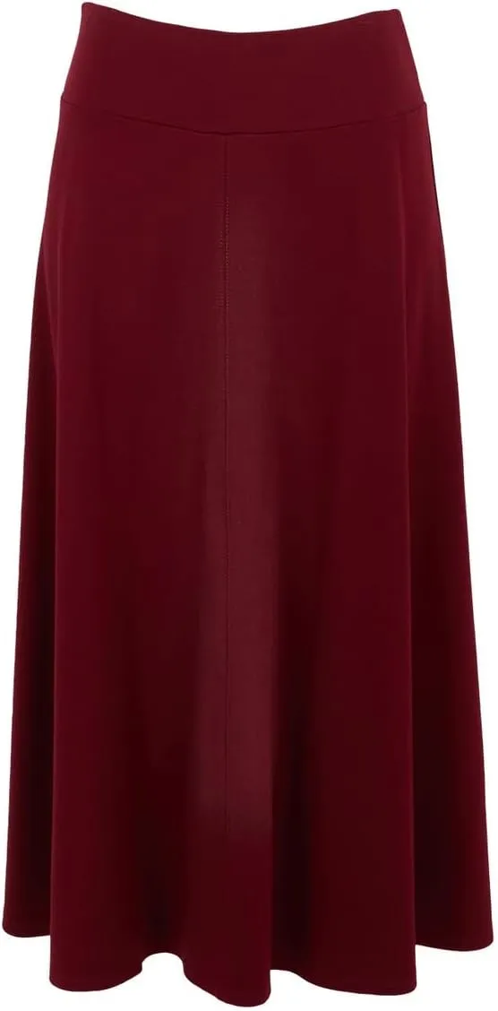 IDEALSANXUN Womens High Waisted A Line Midi Calf Flare Pleated Skirt