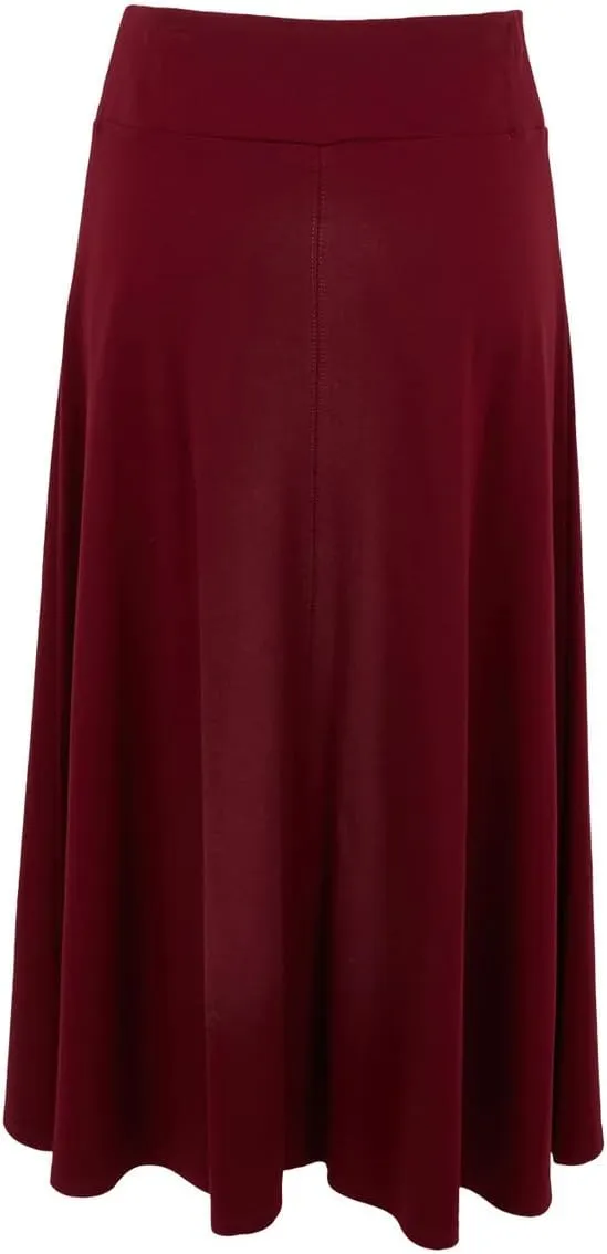 IDEALSANXUN Womens High Waisted A Line Midi Calf Flare Pleated Skirt