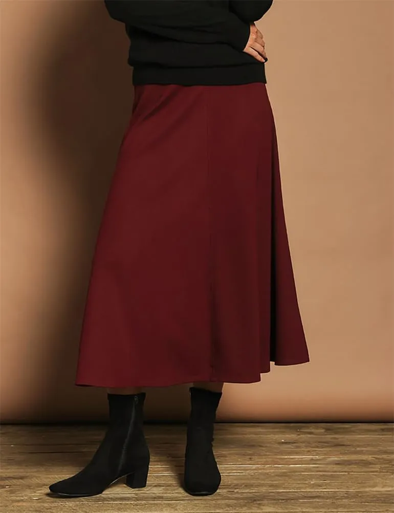 IDEALSANXUN Womens High Waisted A Line Midi Calf Flare Pleated Skirt