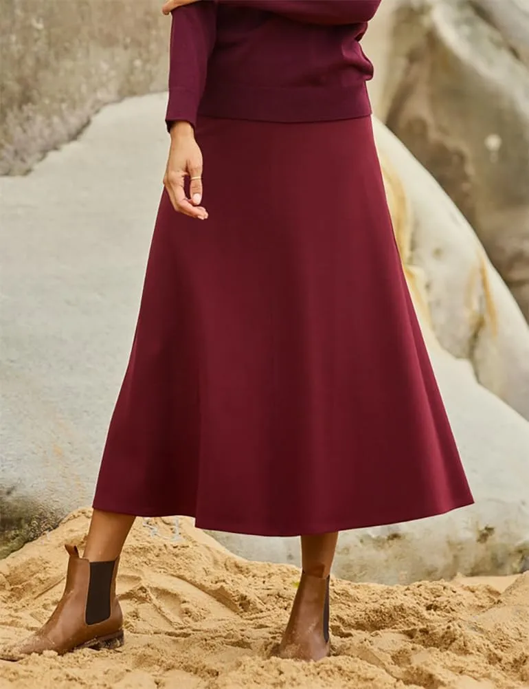 IDEALSANXUN Womens High Waisted A Line Midi Calf Flare Pleated Skirt