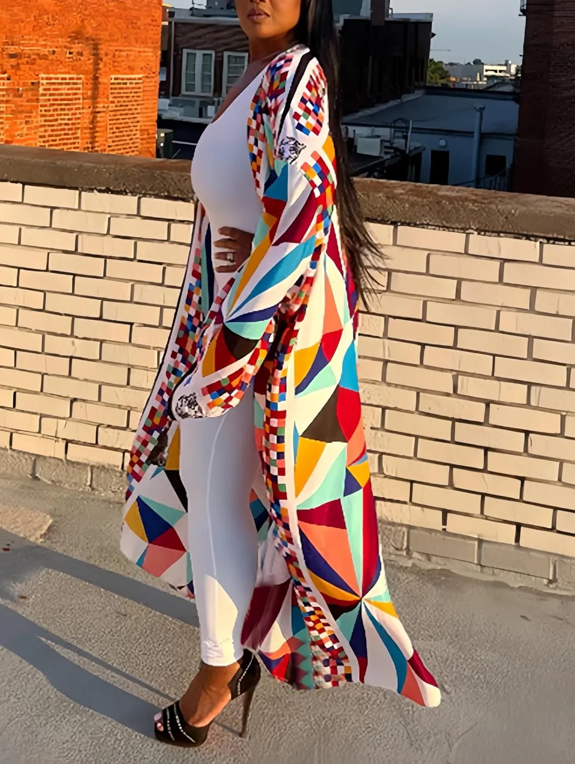 Kimono Cardigan for Women Long Boho Satin Kimono Robes Plus Size Open Front Beach Swimsuit Cover Ups Lightweight Duster