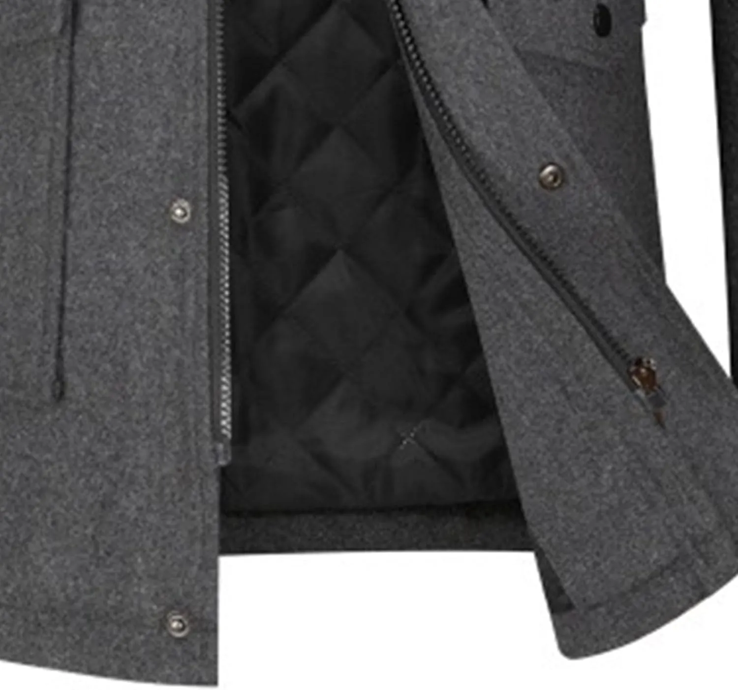 Maiyifu-GJ Mens Trench Coat Winter Wool Blend Coats Slim Fit Casual Business Jacket Quilted Lined Overcoat with Pockets