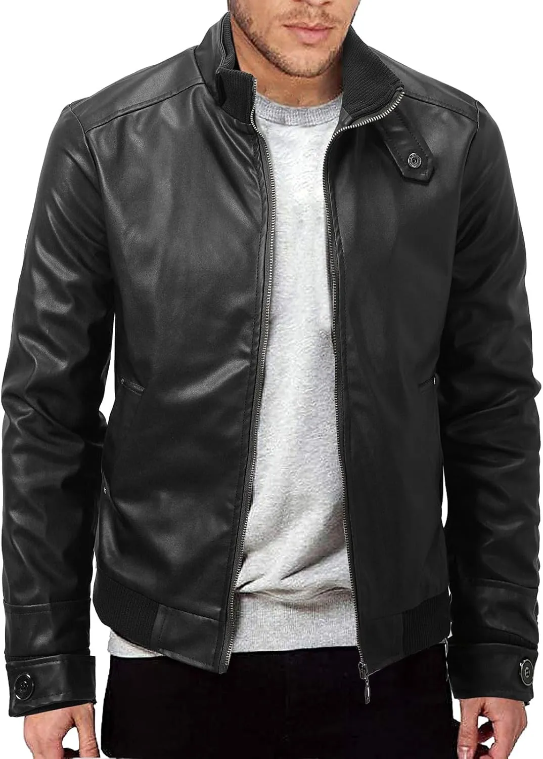 Mens Jacket Casual Windproof Bomber Jackets Full Zip Windbreaker Jackets Warm Winter Padded Coats Zip Up Jacket