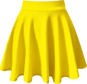 PUKAVT Women's Basic Casual Skirts A-Line Mini Flared Stretchy Skater Party Skirt