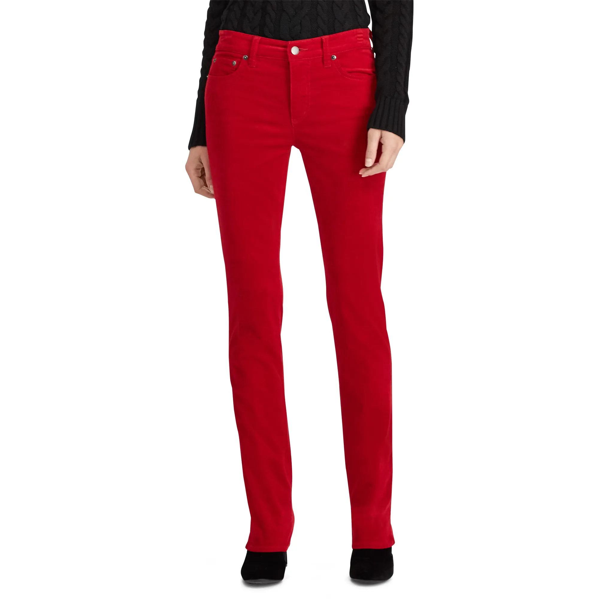 Ralph Lauren Premier Straight Corduroy Jean,  Cordial Red