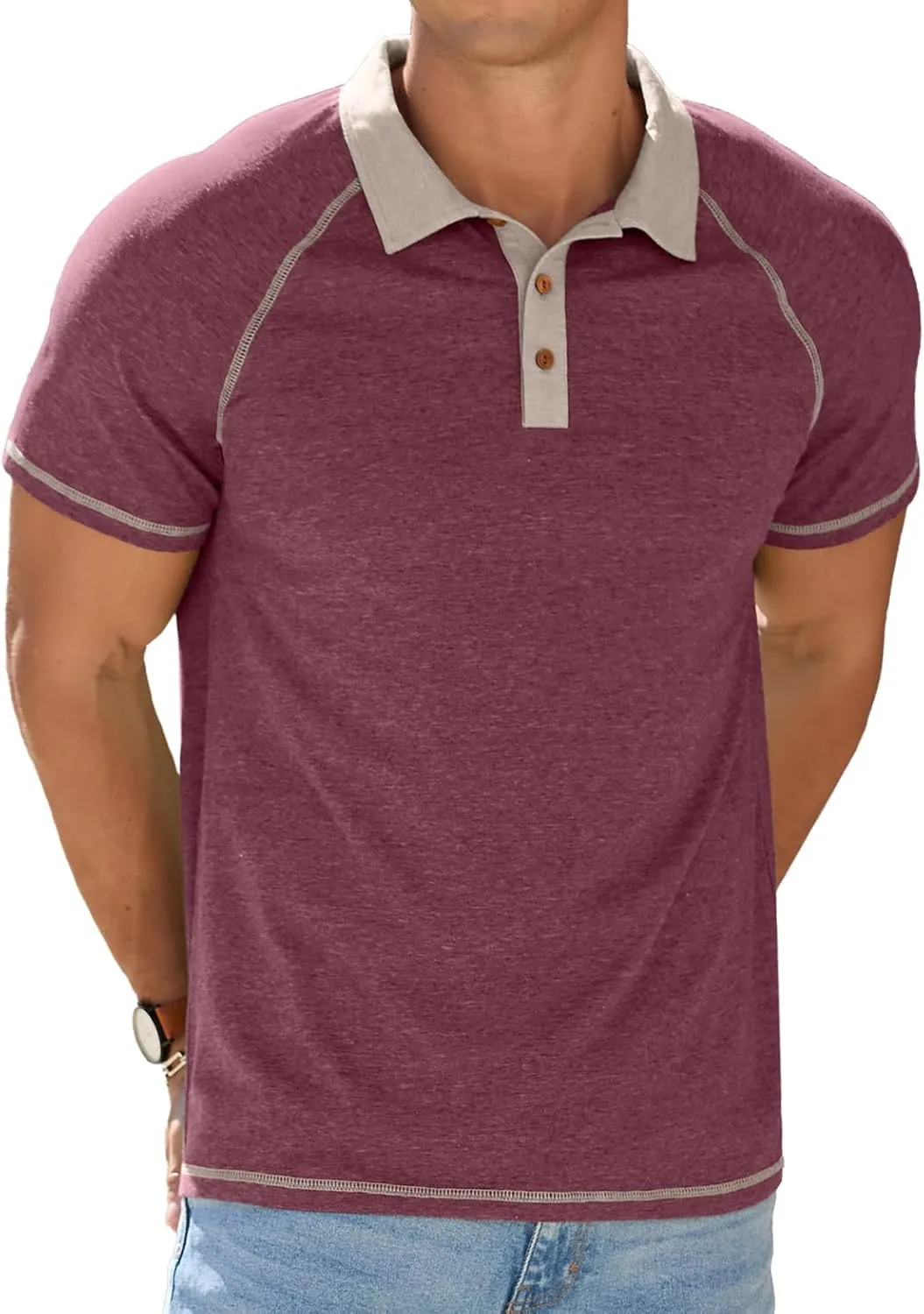 Sailwind Mens Short Sleeve Polo Shirts Cotton Golf Shirts Fashion Casual Raglan
