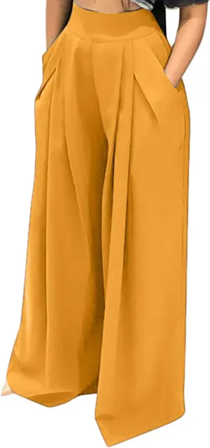SHINFY Women's Stretchy Plus Size Wide Leg Palazzo Pants (S-3XL)
