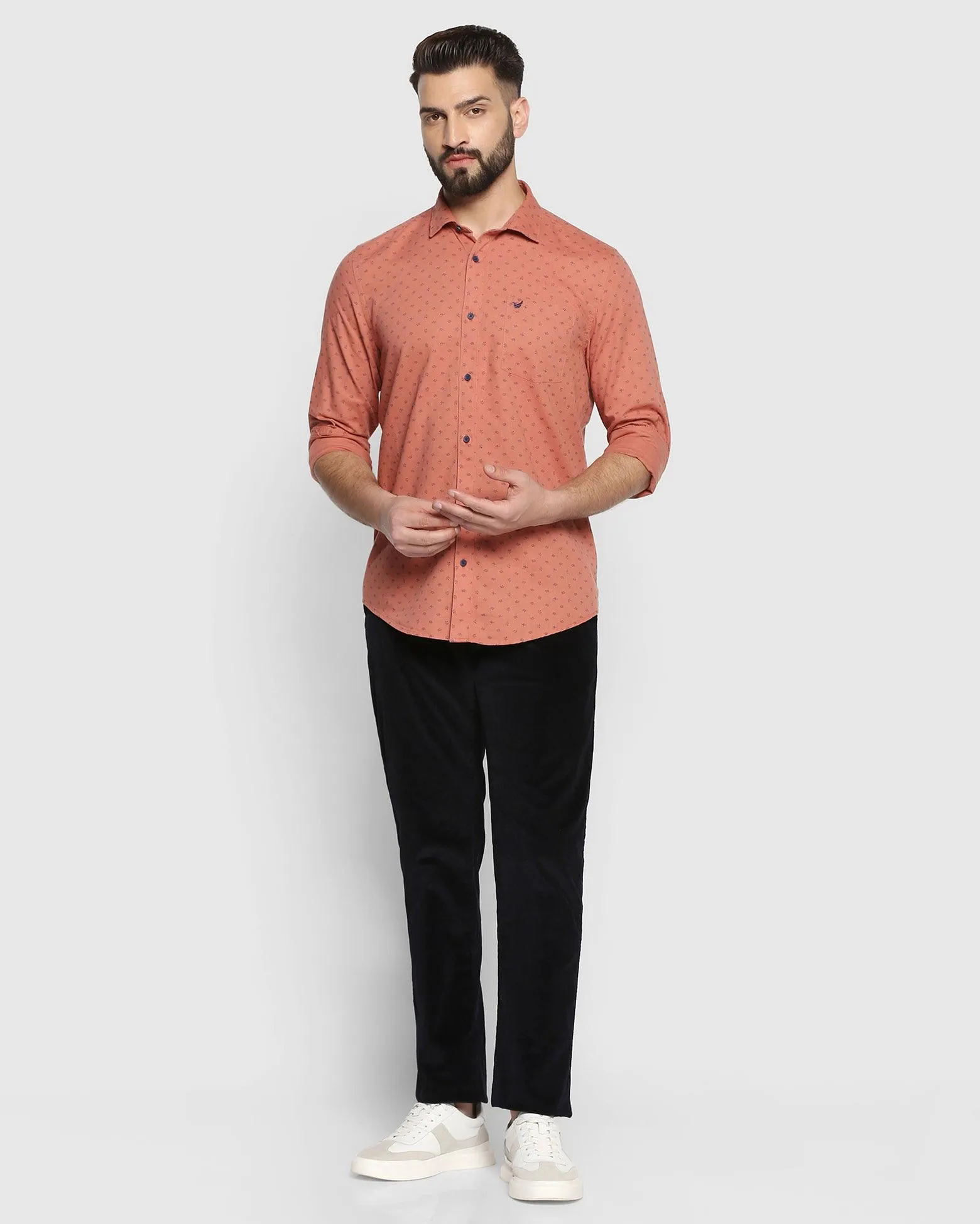 Slim Comfort B-95 Casual Navy Textured Khakis - Mag