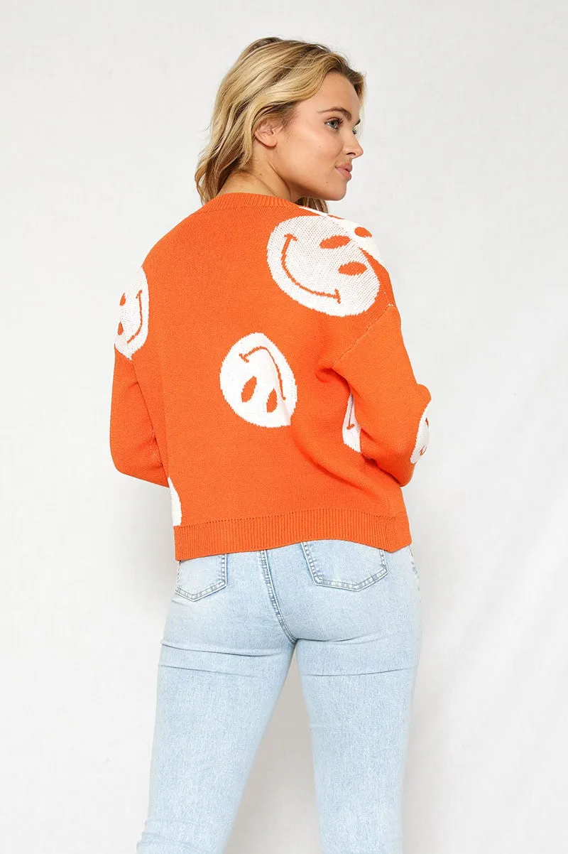 Smiley Pattern Cardigan