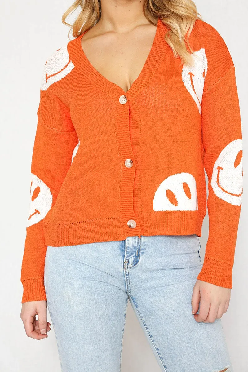 Smiley Pattern Cardigan