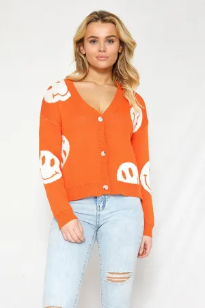 Smiley Pattern Cardigan