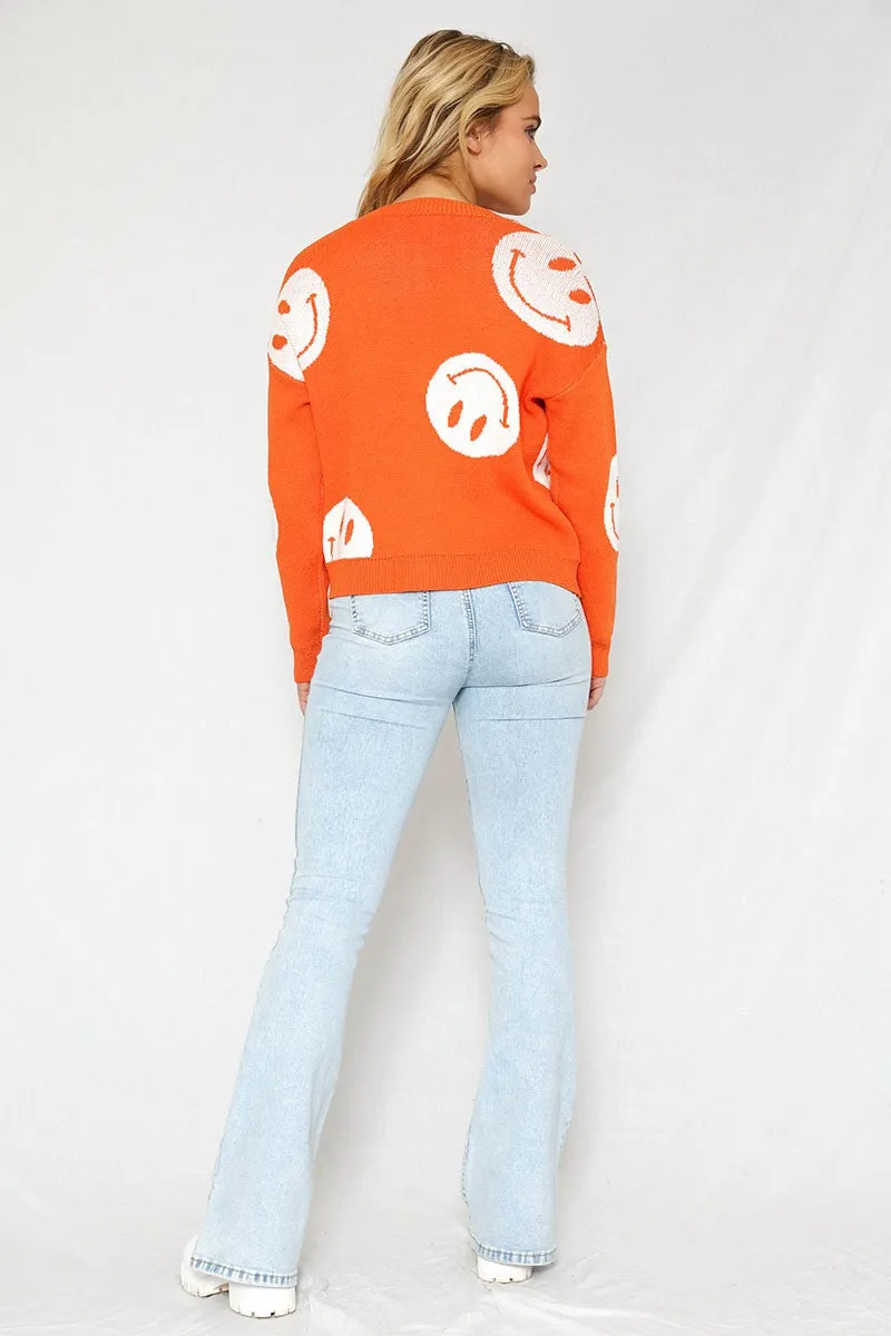 Smiley Pattern Cardigan