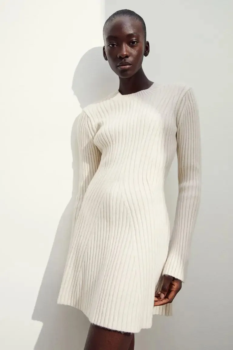 Urban Muse Ribbed Chic Ensemble Dress