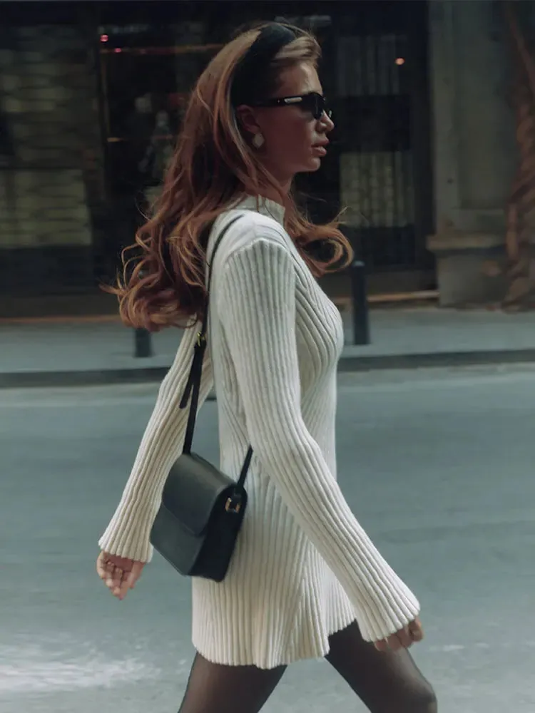 Urban Muse Ribbed Chic Ensemble Dress