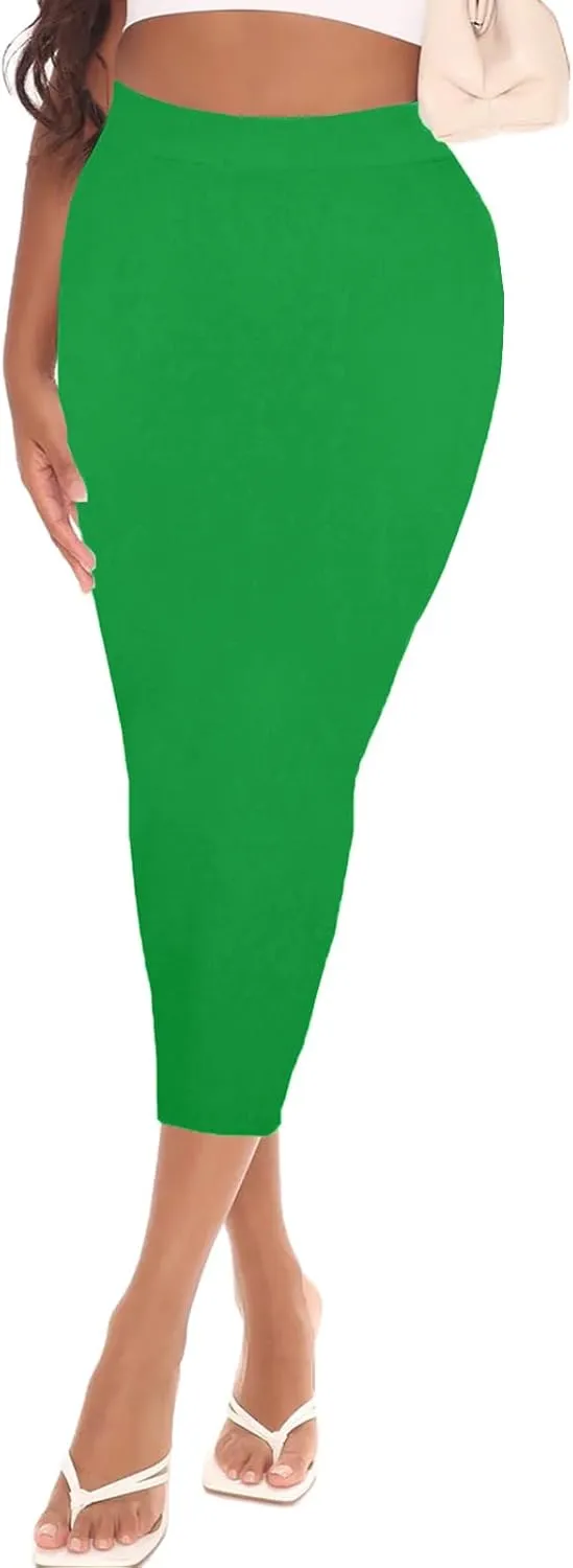 Women's Long Midi Pencil Skirt - High Waisted Bodycon Summer Casual Club Going Out Y2K Tight Skirts
